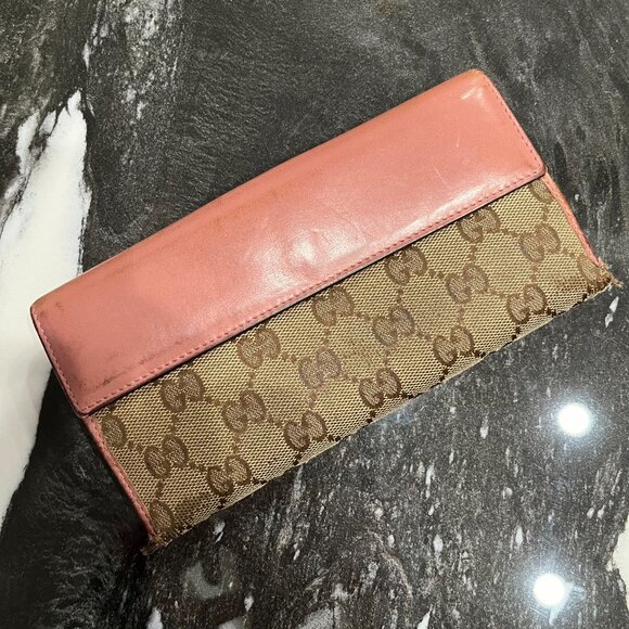 Gucci Purse + Wallet Set: Monogram Jolicoeur Pink Gold Tote & Heart Clasp Wallet - Picture 10 of 16